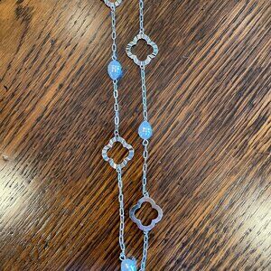 Lisa Lundsford Art Silver/Pearl Necklace